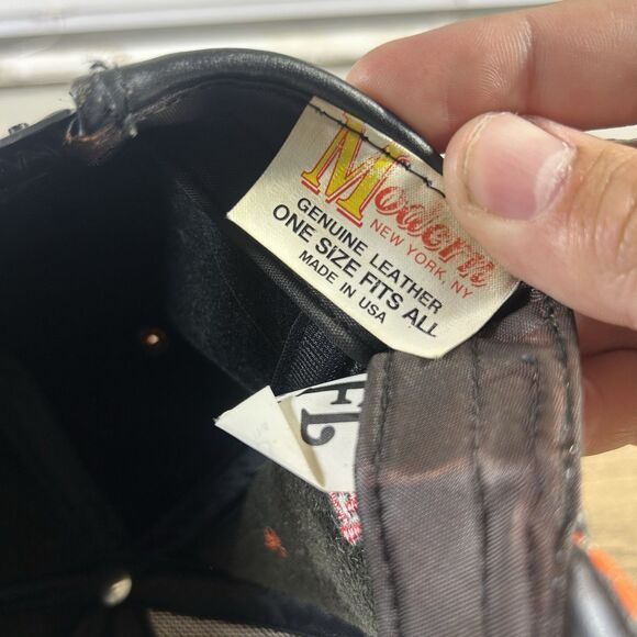 Vintage Cincinnati Bengals Leather Snapback Hat Modern Brand USA Team NFL OSFA - Picture 8 of 12